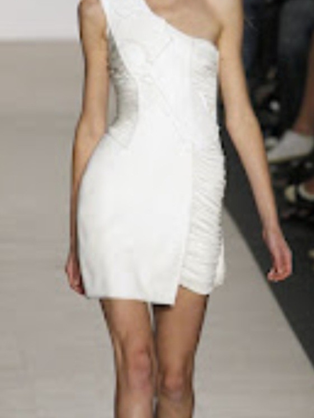 BCBGMaxazria White One-Shoulder Mini Dress, size 4